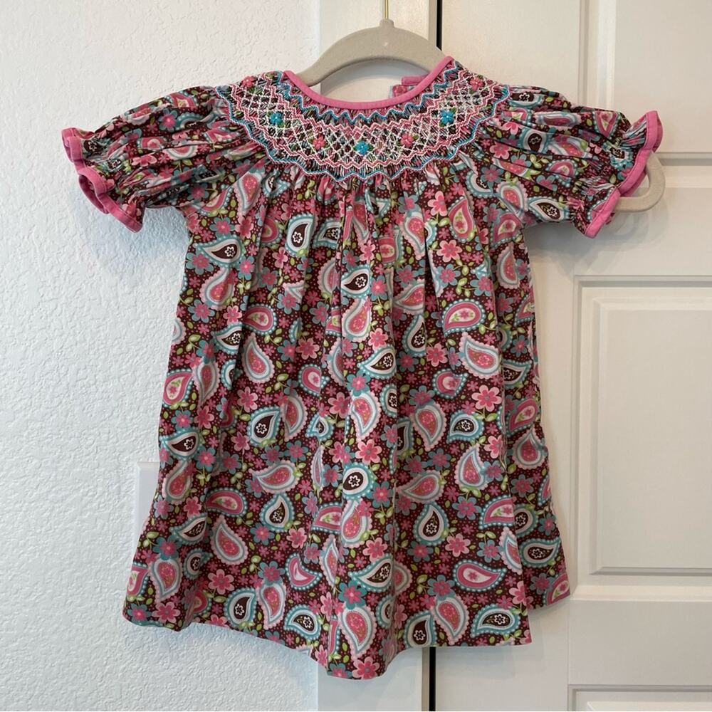 Anavini Paisley Smocked Dress